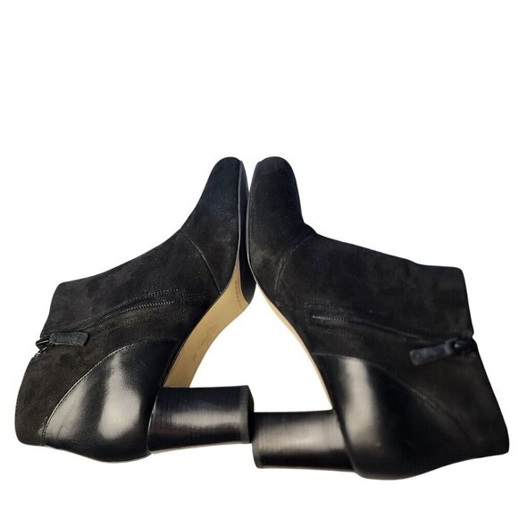 Cole Haan Genuine Suede & Leather Zip Ankle Boots Black Size 9 - Picture 8 of 15